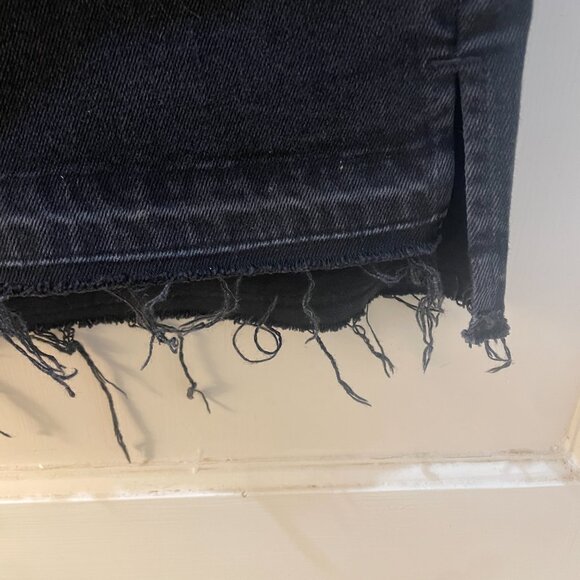 Madewell Step Hem‎ Jean Skirt Washed Black Distressed Denim Preppy Mini Size 30 - Picture 6 of 8